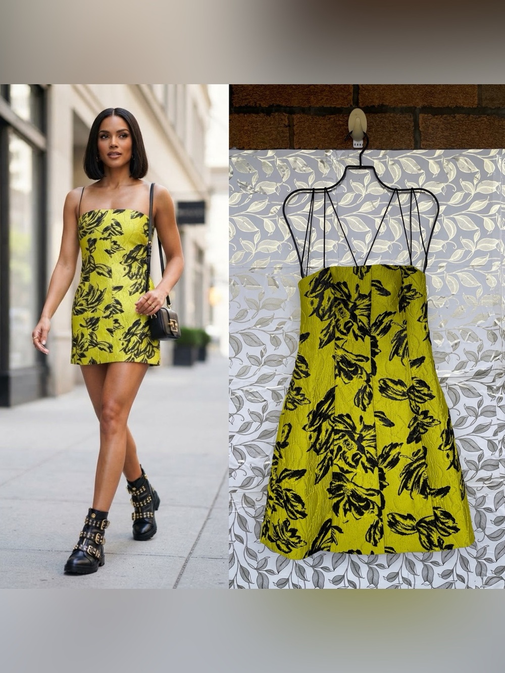 Alice + Olivia Tayla Strappy Floral Minidress Size 4 Bold Designer Cocktail